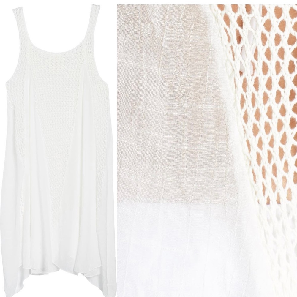 Elan, Crochet Inset Cover-Up Dress, Color: White, Size: Small - Picture 3 of 4